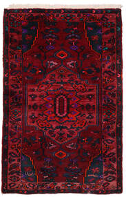  Hamadan Alfombra 150X225 Oriental Hecha A Mano Negro/Rojo Oscuro (Lana, Persia/Irán)