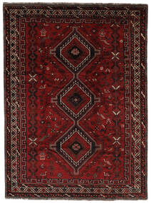 218X291 Alfombra Shiraz Oriental Negro/Rojo Oscuro (Lana, Persia/Irán)
