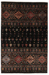  Shabargan Alfombra 132X196 Oriental Hecha A Mano Negro/Marrón Oscuro (Lana, Afganistán)