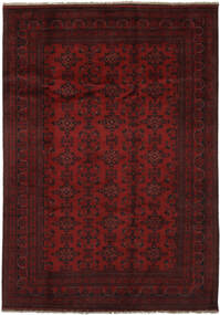 Alfombra Oriental Afghan Khal Mohammadi 203X292 Negro/Rojo Oscuro (Lana, Afganistán)
