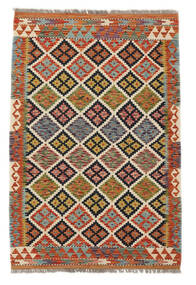  Kilim Afghan Old Style Alfombra 103X154 Oriental Tejida A Mano Marrón Oscuro/Blanco/Crema (Lana, Afganistán)