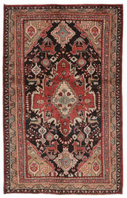 133X210 Alfombra Hamadan Oriental Negro/Rojo Oscuro (Lana, Persia/Irán)