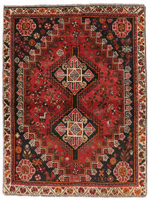  Shiraz Alfombra 126X165 Oriental Hecha A Mano Negro/Rojo Oscuro (Lana, Persia/Irán)