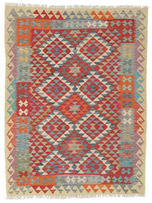  Kilim Afghan Old Style Alfombra 132X175 Oriental Tejida A Mano Rojo Oscuro/Beige (Lana, Afganistán)