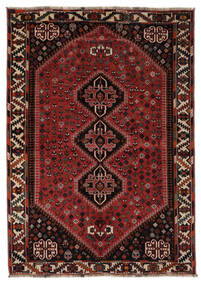 175X255 Alfombra Oriental Shiraz Negro/Rojo Oscuro (Lana, Persia/Irán)