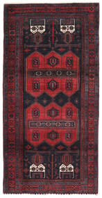 Alfombra Persa Kurdi 150X298 De Pasillo Negro/Rojo Oscuro (Lana, Persia/Irán)