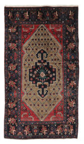Alfombra Oriental Hamadan Alfombra 130X232 Negro/Rojo Oscuro (Lana, Persia/Irán)