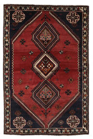160X240 Alfombra Oriental Shiraz Negro/Rojo Oscuro (Lana, Persia/Irán)