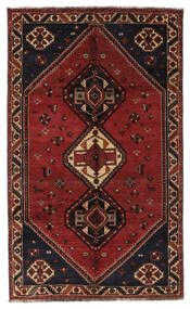 155X256 Alfombra Oriental Shiraz Negro/Rojo Oscuro (Lana, Persia/Irán)