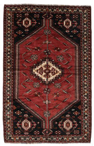 165X253 Alfombra Oriental Shiraz Negro/Rojo Oscuro (Lana, Persia/Irán)