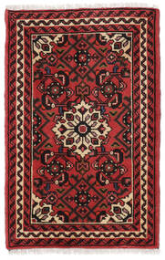  Hosseinabad Alfombra 58X93 Oriental Hecha A Mano Negro/Rojo Oscuro (Lana, Persia/Irán)