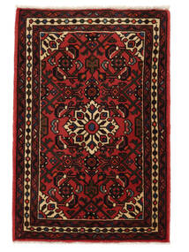 63X95 Alfombra Oriental Hosseinabad Negro/Rojo Oscuro (Lana, Persia/Irán)