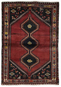 106X150 Alfombra Oriental Shiraz Negro/Rojo Oscuro (Lana, Persia/Irán)