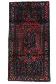 106X201 Alfombra Hamadan Oriental Negro/Rojo Oscuro (Lana, Persia/Irán)