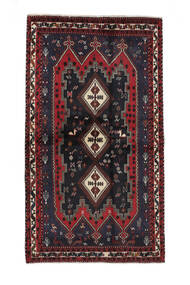 128X230 Alfombra Oriental Afshar Alfombra Negro/Rojo Oscuro (Lana, Persia/Irán)