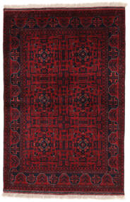 100X149 Alfombra Kunduz Oriental Negro/Rojo Oscuro (Lana, Afganistán)
