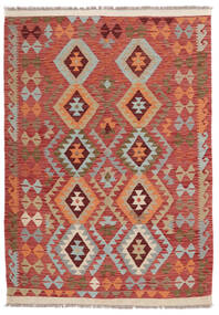  Kilim Afghan Old Style Alfombra 134X191 Oriental Tejida A Mano Marrón Oscuro/Rojo Oscuro (Lana, Afganistán)