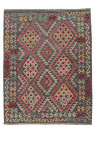  Kilim Afghan Old Style Alfombra 150X192 Oriental Tejida A Mano Negro/Blanco/Crema/Marrón Oscuro (Lana, Afganistán)