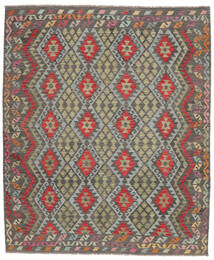  Kilim Afghan Old Style Alfombra 248X293 Oriental Tejida A Mano Marrón Oscuro/Verde Oscuro (Lana, Afganistán)