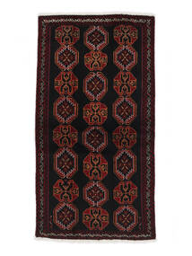 Alfombra Belouch 98X182 Negro/Rojo Oscuro (Lana, Persia/Irán)