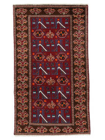 Alfombra Oriental Belouch 93X160 Negro/Rojo Oscuro (Lana, Persia/Irán)