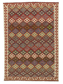  Kilim Afghan Old Style Alfombra 143X205 Oriental Tejida A Mano Marrón Oscuro/Verde Oscuro (Lana, Afganistán)