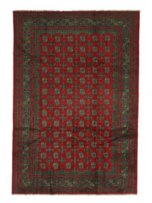  Afghan Fine Alfombra 198X289 Oriental Hecha A Mano Negro/Rojo Oscuro (Lana, )