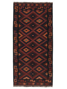 140X298 Alfombra Oriental Afghan Vintage Kilim De Pasillo Negro/Rojo Oscuro (Lana, Afganistán)