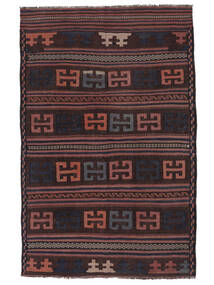  Afghan Vintage Kilim Alfombra 140X212 Oriental Tejida A Mano Negro/Rojo Oscuro (Lana, )