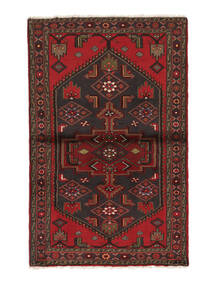 Alfombra Persa Hamadan Alfombra 102X160 Negro/Rojo Oscuro (Lana, Persia/Irán)