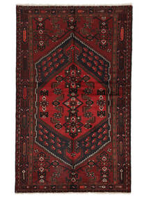 124X199 Alfombra Hamadan Oriental Negro/Rojo Oscuro (Lana, Persia/Irán)