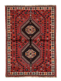 Alfombra Persa Shiraz Alfombra 105X150 Rojo Oscuro/Negro (Lana, Persia/Irán)