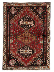 Alfombra Persa Shiraz 105X150 Negro/Rojo Oscuro (Lana, Persia/Irán)