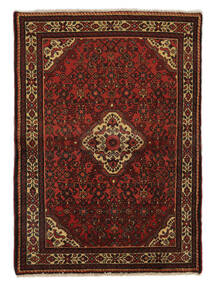 Alfombra Oriental Hamadan 105X148 Negro/Rojo Oscuro (Lana, Persia/Irán)