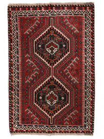 Alfombra Oriental Shiraz Alfombra 82X121 Negro/Rojo Oscuro (Lana, Persia/Irán)