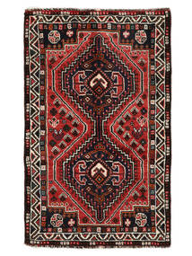 Alfombra Persa Shiraz 88X141 Negro/Rojo Oscuro (Lana, Persia/Irán)