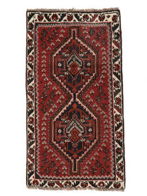 Alfombra Oriental Shiraz 73X133 Negro/Rojo Oscuro (Lana, Persia/Irán)
