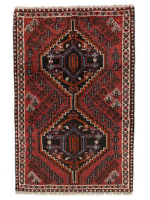 Alfombra Oriental Shiraz Alfombra 78X118 Negro/Rojo Oscuro (Lana, Persia/Irán)
