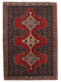 71X100 Alfombra Oriental Senneh Alfombra Negro/Rojo Oscuro (Lana, Persia/Irán)
