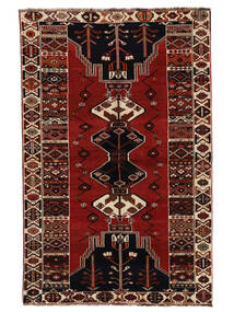 Alfombra Oriental Shiraz Alfombra 160X240 Negro/Rojo Oscuro (Lana, Persia/Irán)