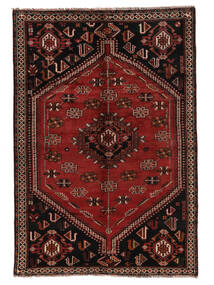 159X229 Alfombra Shiraz Alfombra Oriental Negro/Rojo Oscuro (Lana, Persia/Irán)
