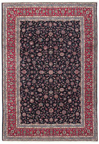 252X373 Alfombra Keshan Fine Alfombra Oriental Negro/Rojo Oscuro Grande (Lana, Persia/Irán)